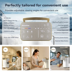 Sistem de purificare a apei NatureFlow Y6 Ultra, 5 litri, apă caldă și rece, filtrare în 10 etape, osmoză inversă, alb/auriu