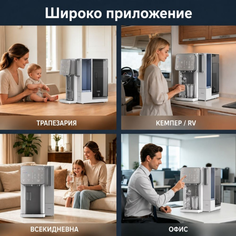 Sistem de purificare a apei NatureFlow I4, 4,8 litri, apă rece și cuburi de gheață, filtrare în 10 etape, osmoză inversă, alb/gri