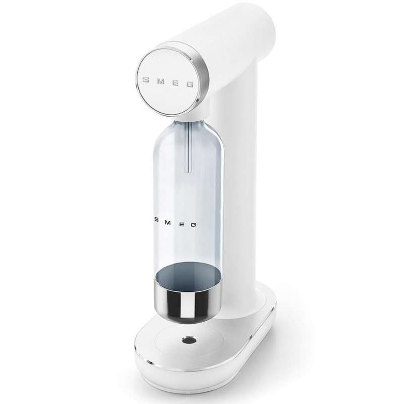Aparat de sodă SMEG Collezione SKC01WHM, 800 ml, CO2, supapă de siguranță, tavă de scurgere, acționare manuală, alb mat