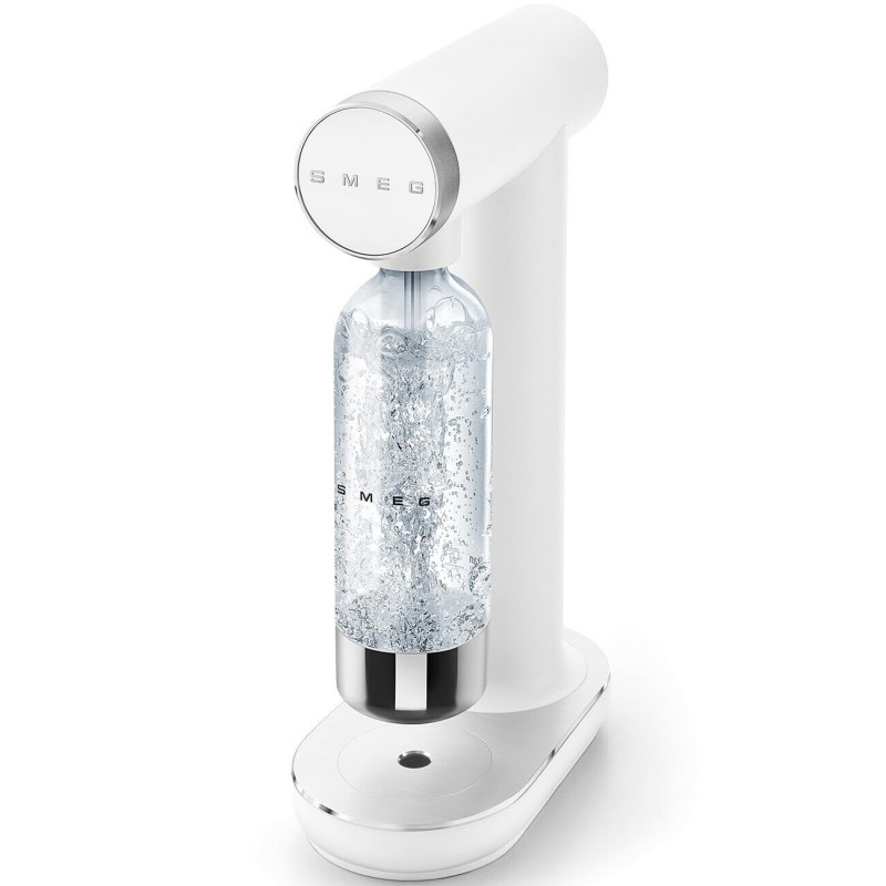 Aparat de sodă SMEG Collezione SKC01WHM, 800 ml, CO2, supapă de siguranță, tavă de scurgere, acționare manuală, alb mat