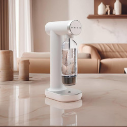 Aparat de sodă SMEG Collezione SKC01WHM, 800 ml, CO2, supapă de siguranță, tavă de scurgere, acționare manuală, alb mat