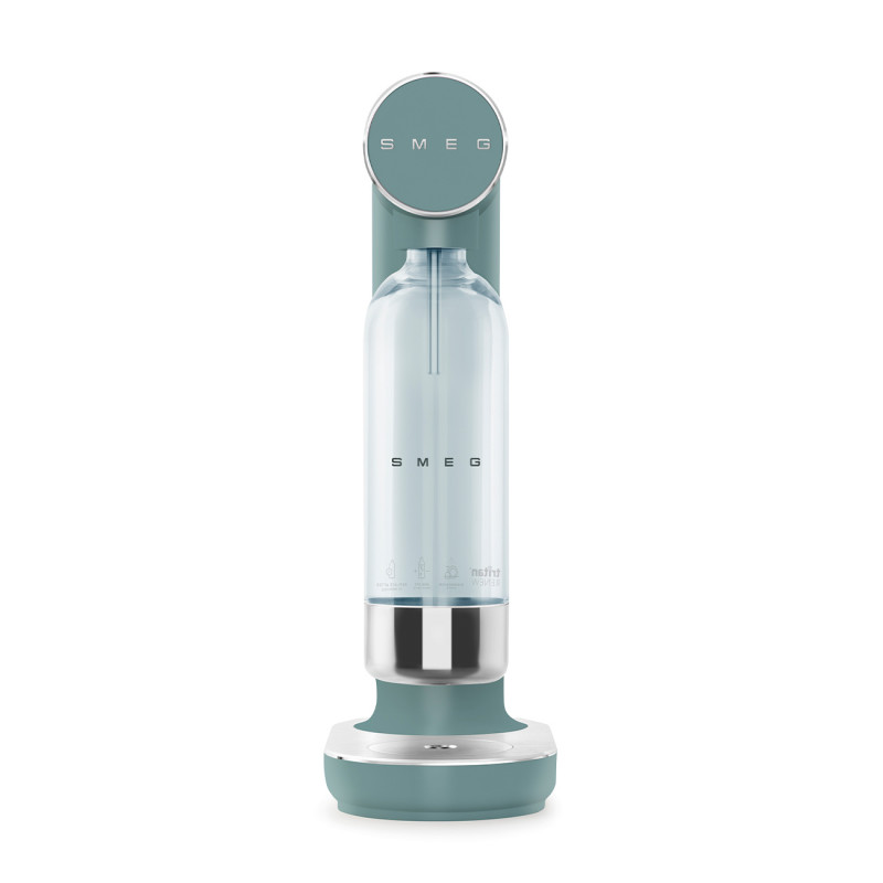 Aparat de sodă SMEG Collezione SKC01EGM, 800 ml, CO2, supapă de siguranță, tavă de scurgere, acționare manuală, verde
