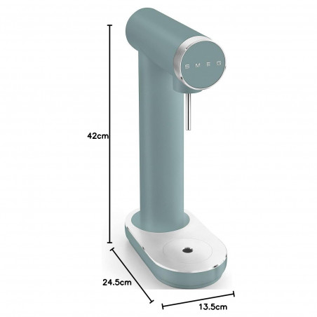Aparat de sodă SMEG Collezione SKC01EGM, 800 ml, CO2, supapă de siguranță, tavă de scurgere, acționare manuală, verde