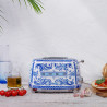 Prăjitor de pâine SMEG Dolce & Gabbana Blu Mediterraneo TSF01DGBEU, 950 W, 2 felii, 6 niveluri, Tava pentru firimituri, Cablu integrat, Oțel inoxidabil, Albastru