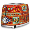 Prăjitor de pâine SMEG Dolce & Gabbana Sicily is my Love! TSF01DGEU, 950 W, 2 felii, 6 niveluri, Tava pentru firimituri, Cablu integrat, Oțel inoxidabil, Multicolor