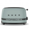 Prăjitor de pâine SMEG 50's Style Porsche TSF01PSGEU, 950 W, 2 felii, 6 niveluri, Tava pentru firimituri, Cablu integrat, Oțel inoxidabil, Verde
