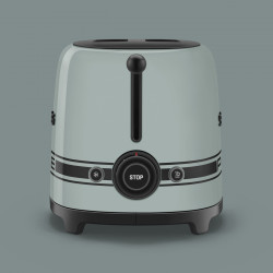 Prăjitor de pâine SMEG 50's Style Porsche TSF01PSGEU, 950 W, 2 felii, 6 niveluri, Tava pentru firimituri, Cablu integrat, Oțel inoxidabil, Verde