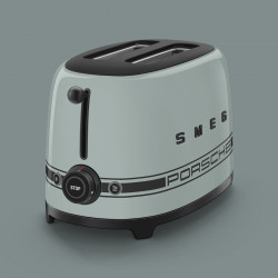 Prăjitor de pâine SMEG 50's Style Porsche TSF01PSGEU, 950 W, 2 felii, 6 niveluri, Tava pentru firimituri, Cablu integrat, Oțel inoxidabil, Verde