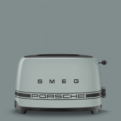Prăjitor de pâine SMEG 50's Style Porsche TSF01PSGEU, 950 W, 2 felii, 6 niveluri, Tava pentru firimituri, Cablu integrat, Oțel inoxidabil, Verde