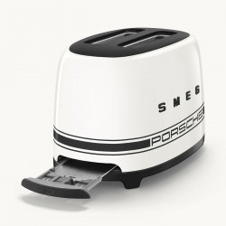 Prăjitor de pâine SMEG 50's Style Porsche TSF01PCWEU, 950 W, 2 felii, 6 niveluri, Tava pentru firimituri, Cablu integrat, Oțel inoxidabil, Alb