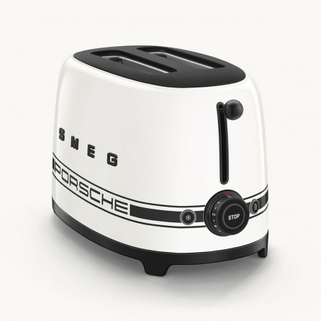 Prăjitor de pâine SMEG 50's Style Porsche TSF01PCWEU, 950 W, 2 felii, 6 niveluri, Tava pentru firimituri, Cablu integrat, Oțel inoxidabil, Alb