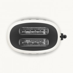 Prăjitor de pâine SMEG 50's Style Porsche TSF01PCWEU, 950 W, 2 felii, 6 niveluri, Tava pentru firimituri, Cablu integrat, Oțel inoxidabil, Alb
