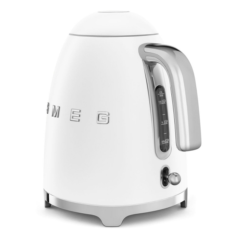 Ceainic electric SMEG KLF03WHMEU, 2400 W, 1,7 l, bază rotativă la 360°, finisaj mat, alb