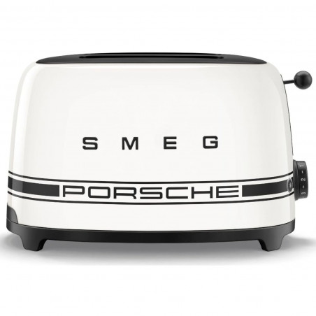 Prăjitor de pâine SMEG 50's Style Porsche TSF01PCWEU, 950 W, 2 felii, 6 niveluri, Tava pentru firimituri, Cablu integrat, Oțel inoxidabil, Alb