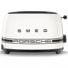 Prăjitor de pâine SMEG 50's Style Porsche TSF01PCWEU, 950 W, 2 felii, 6 niveluri, Tava pentru firimituri, Cablu integrat, Oțel inoxidabil, Alb
