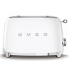 Prăjitor de pâine SMEG 50's Style TSF01WHEU, 950 W, 2 felii, 6 niveluri, Tava pentru firimituri, Cablu integrat, Oțel inoxidabil, Alb