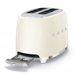 Prăjitor de pâine SMEG 50's Style TSF01CREU, 950 W, 2 felii, 6 niveluri, Tava pentru firimituri, Cablu integrat, Oțel inoxidabil, Culoare crem