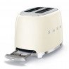 Prăjitor de pâine SMEG 50's Style TSF01CREU, 950 W, 2 felii, 6 niveluri, Tava pentru firimituri, Cablu integrat, Oțel inoxidabil, Culoare crem