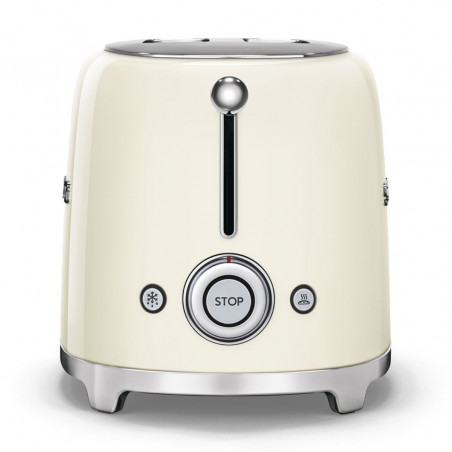 Prăjitor de pâine SMEG 50's Style TSF01CREU, 950 W, 2 felii, 6 niveluri, Tava pentru firimituri, Cablu integrat, Oțel inoxidabil, Culoare crem