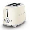 Prăjitor de pâine SMEG 50's Style TSF01CREU, 950 W, 2 felii, 6 niveluri, Tava pentru firimituri, Cablu integrat, Oțel inoxidabil, Culoare crem