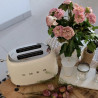 Prăjitor de pâine SMEG 50's Style TSF01CREU, 950 W, 2 felii, 6 niveluri, Tava pentru firimituri, Cablu integrat, Oțel inoxidabil, Culoare crem