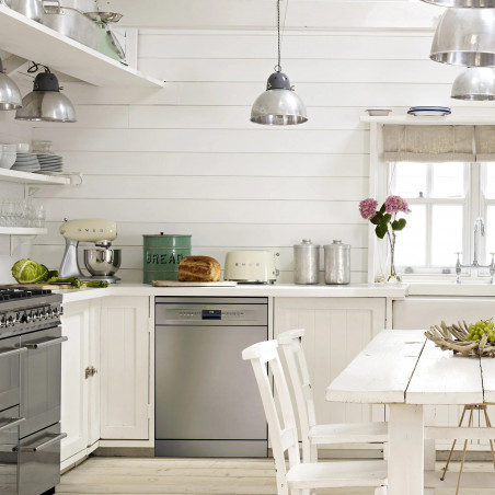 Prăjitor de pâine SMEG 50's Style TSF01CREU, 950 W, 2 felii, 6 niveluri, Tava pentru firimituri, Cablu integrat, Oțel inoxidabil, Culoare crem