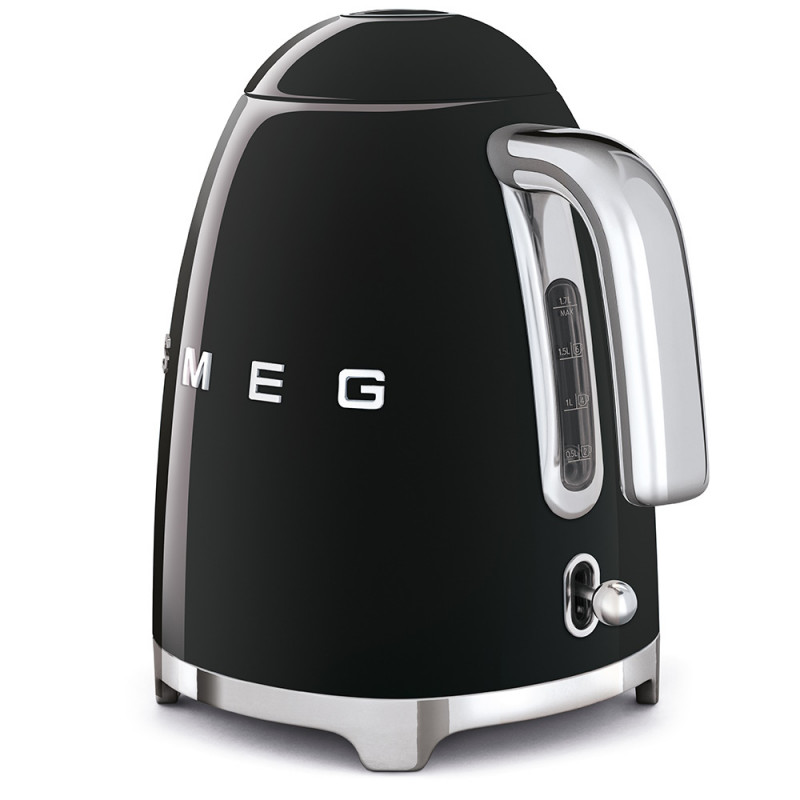 Ceainic electric SMEG KLF03BLEU, 2400 W, 1,7 l, bază rotativă la 360°, finisaj lucios, negru
