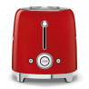 Prăjitor de pâine SMEG 50's Style TSF01RDEU, 950 W, 2 felii, 6 niveluri, Tava pentru firimituri, Cablu integrat, Oțel inoxidabil, Roșu