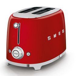 Prăjitor de pâine SMEG 50's Style TSF01RDEU, 950 W, 2 felii, 6 niveluri, Tava pentru firimituri, Cablu integrat, Oțel inoxidabil, Roșu
