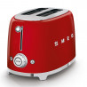 Prăjitor de pâine SMEG 50's Style TSF01RDEU, 950 W, 2 felii, 6 niveluri, Tava pentru firimituri, Cablu integrat, Oțel inoxidabil, Roșu