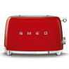 Prăjitor de pâine SMEG 50's Style TSF01RDEU, 950 W, 2 felii, 6 niveluri, Tava pentru firimituri, Cablu integrat, Oțel inoxidabil, Roșu