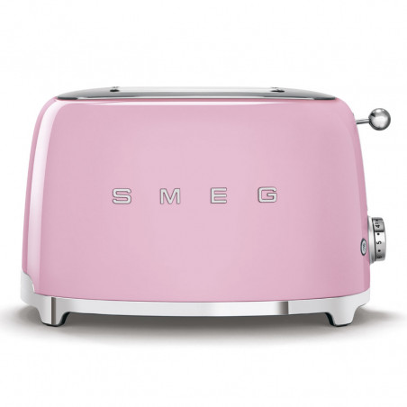 Prăjitor de pâine SMEG 50's Style TSF01PKEU, 950 W, 2 felii, 6 niveluri, Tava pentru firimituri, Cablu integrat, Oțel inoxidabil, Roz