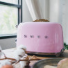 Prăjitor de pâine SMEG 50's Style TSF01PKEU, 950 W, 2 felii, 6 niveluri, Tava pentru firimituri, Cablu integrat, Oțel inoxidabil, Roz