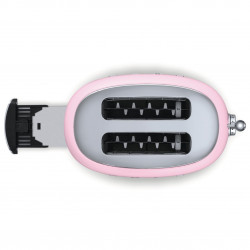 Prăjitor de pâine SMEG 50's Style TSF01PKEU, 950 W, 2 felii, 6 niveluri, Tava pentru firimituri, Cablu integrat, Oțel inoxidabil, Roz