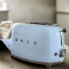 Prăjitor de pâine SMEG 50's Style TSF01PBEU, 950 W, 2 felii, 6 niveluri, Tava pentru firimituri, Cablu integrat, Oțel inoxidabil, Albastru