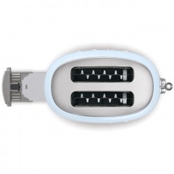 Prăjitor de pâine SMEG 50's Style TSF01PBEU, 950 W, 2 felii, 6 niveluri, Tava pentru firimituri, Cablu integrat, Oțel inoxidabil, Albastru