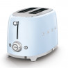 Prăjitor de pâine SMEG 50's Style TSF01PBEU, 950 W, 2 felii, 6 niveluri, Tava pentru firimituri, Cablu integrat, Oțel inoxidabil, Albastru