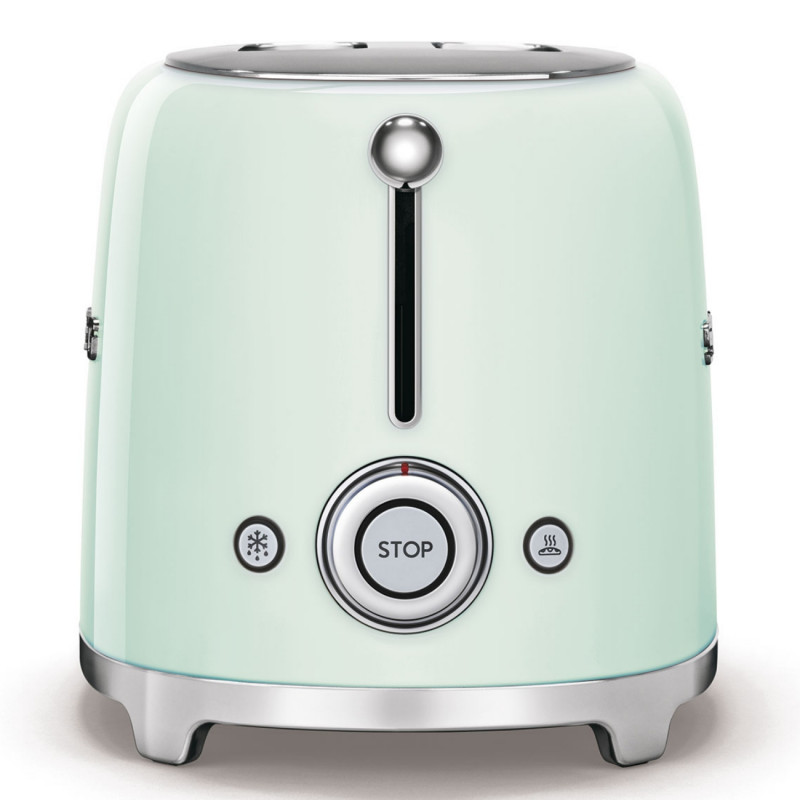 Prajitor de paine SMEG 50's Style TSF01PGEU, 950 W, 2 felii, 6 trepte, Tava pentru firimituri, Cablu integrat, Otel inoxidabil, Verde