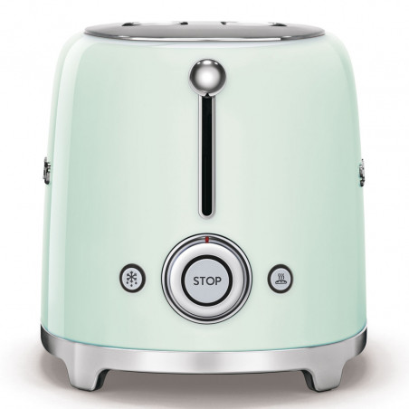 Prajitor de paine SMEG 50's Style TSF01PGEU, 950 W, 2 felii, 6 trepte, Tava pentru firimituri, Cablu integrat, Otel inoxidabil, Verde