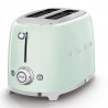 Prajitor de paine SMEG 50's Style TSF01PGEU, 950 W, 2 felii, 6 trepte, Tava pentru firimituri, Cablu integrat, Otel inoxidabil, Verde