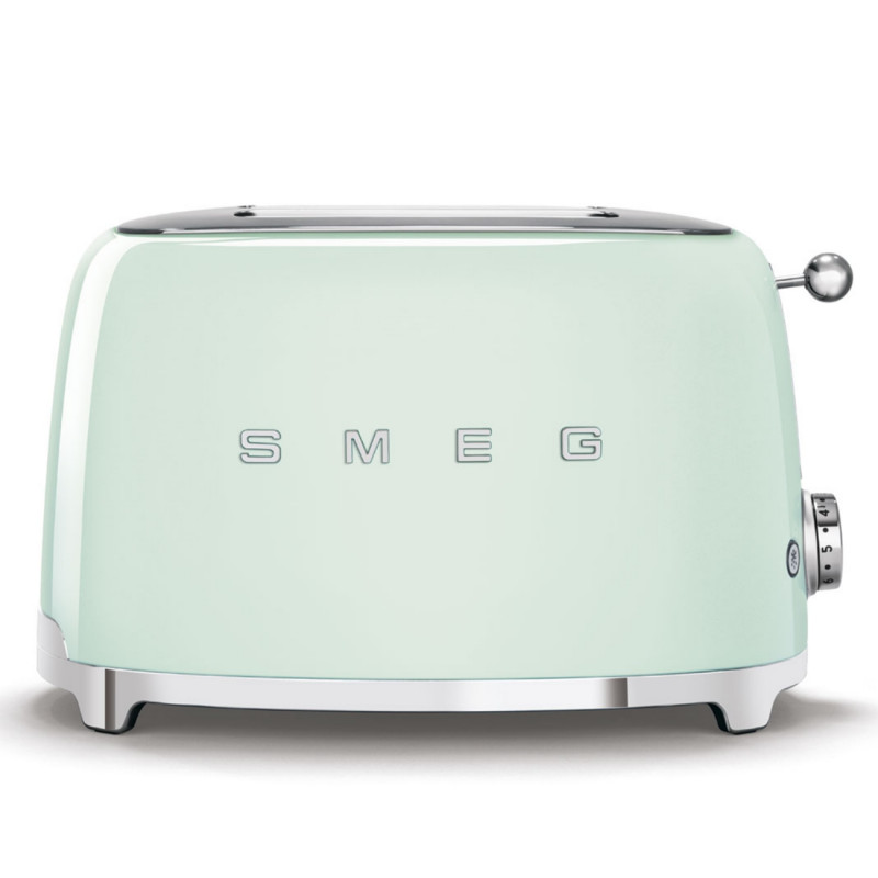 Prajitor de paine SMEG 50's Style TSF01PGEU, 950 W, 2 felii, 6 trepte, Tava pentru firimituri, Cablu integrat, Otel inoxidabil, Verde