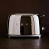 Prăjitor de pâine SMEG 50's Style TSF01SSEU, 950 W, 2 felii, 6 niveluri, Tava pentru firimituri, Cablu integrat, Oțel inoxidabil, Argintiu