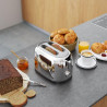 Prăjitor de pâine SMEG 50's Style TSF01SSEU, 950 W, 2 felii, 6 niveluri, Tava pentru firimituri, Cablu integrat, Oțel inoxidabil, Argintiu