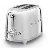 Prăjitor de pâine SMEG 50's Style TSF01SSEU, 950 W, 2 felii, 6 niveluri, Tava pentru firimituri, Cablu integrat, Oțel inoxidabil, Argintiu