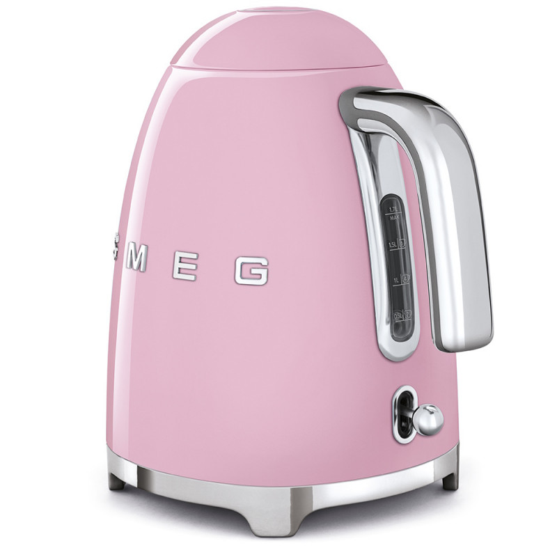 Ceainic electric SMEG KLF03PKEU, 2400 W, 1,7 l, bază rotativă la 360°, finisaj lucios, roz