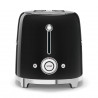 Prăjitor de pâine SMEG 50's Style TSF01BLEU, 950 W, 2 felii, 6 niveluri, Tava pentru firimituri, Cablu integrat, Oțel inoxidabil, Negru