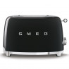 Prăjitor de pâine SMEG 50's Style TSF01BLEU, 950 W, 2 felii, 6 niveluri, Tava pentru firimituri, Cablu integrat, Oțel inoxidabil, Negru