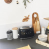 Prăjitor de pâine SMEG 50's Style TSF01BLEU, 950 W, 2 felii, 6 niveluri, Tava pentru firimituri, Cablu integrat, Oțel inoxidabil, Negru