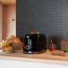 Prăjitor de pâine SMEG 50's Style TSF01BLEU, 950 W, 2 felii, 6 niveluri, Tava pentru firimituri, Cablu integrat, Oțel inoxidabil, Negru
