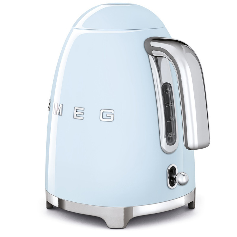 Ceainic electric SMEG KLF03PBEU, 2400 W, 1,7 l, bază rotativă la 360°, finisaj lucios, albastru pastel